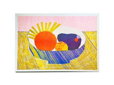 Still Life Riso Print color design illustration neon riso risograph texture
