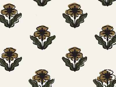 Golden Iris earth floral flower illustration nature pattern plant procreate stamp