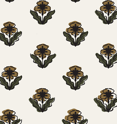 Golden Iris earth floral flower illustration nature pattern plant procreate stamp