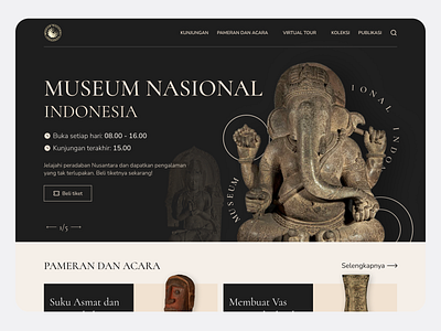 Musum Nasional Indonesia - Landing Page [Redesign] art design history landingpage museum painting statue ui website
