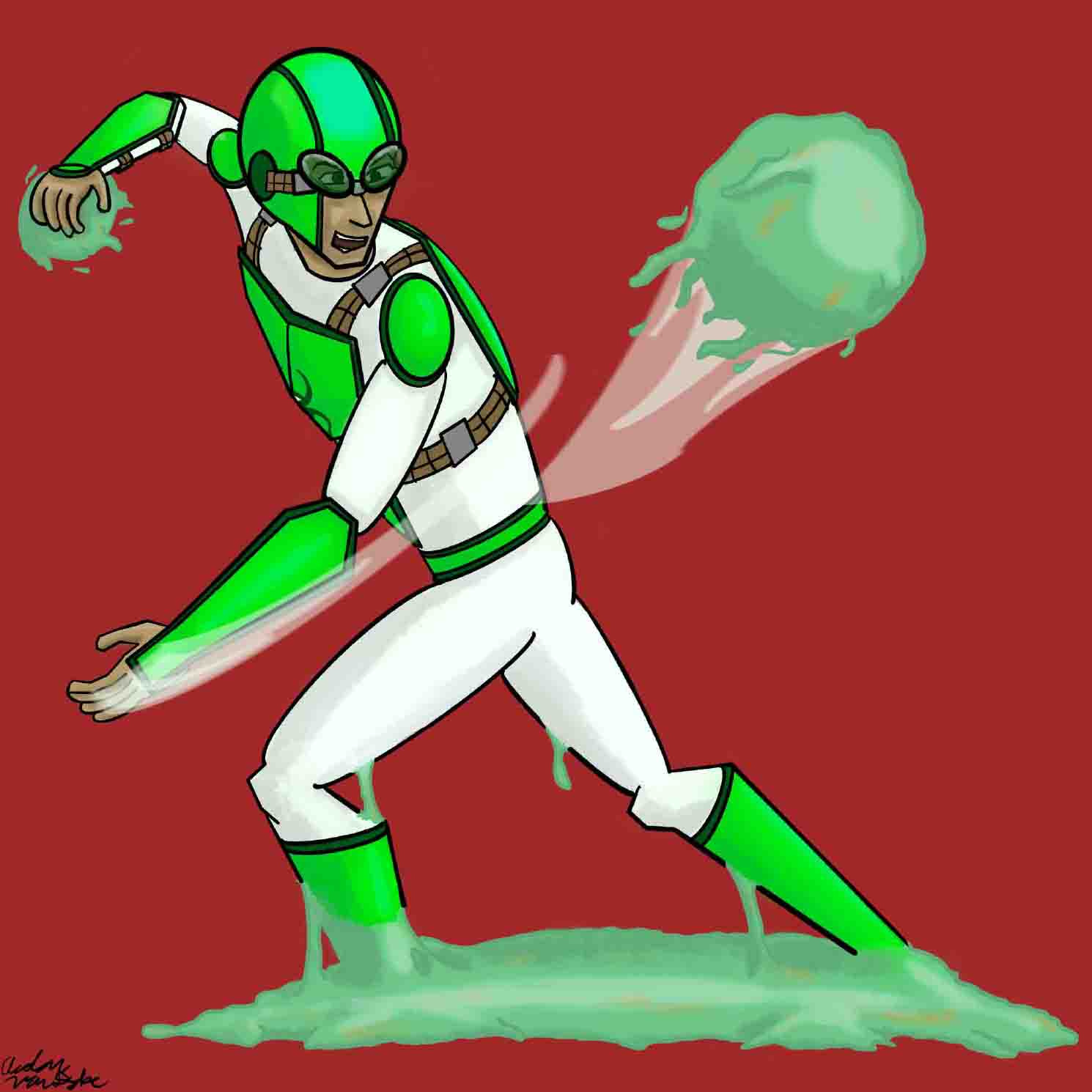 Toxic comic illustration superheroes