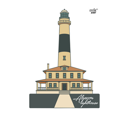 Absecon Lighthouse - New Jersey adobe building icon illustration illustrator minimal new jersey nj places vector