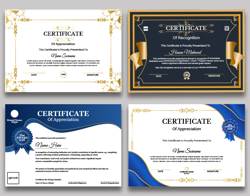 Minimal And luxurious Certificate Design Set award certificate certificate certificate of achievement certificate of appreciation certificate of completion certificate of excellence certificate of membership certificate of merit certificate of participation certificate of training decorative diploma certificate gift certificate graduation honor luxurious certificate seal success voucher certificate winner