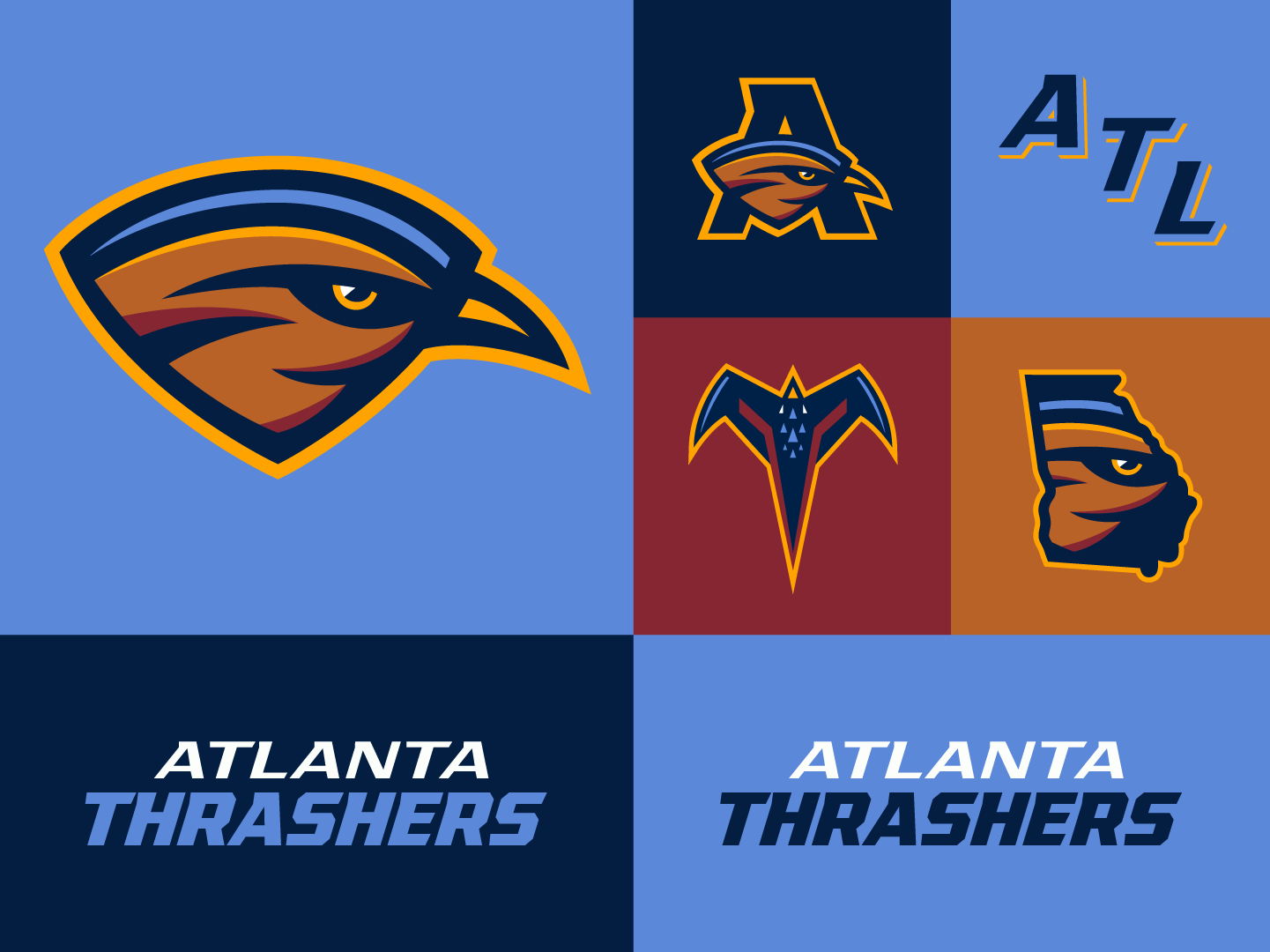 Atlanta Thrashers NHL Expansion atl atlanta branding design esports logo hockey illustration logo mascot mascot logo nhl sports sports branding sports design sports logo thrashers