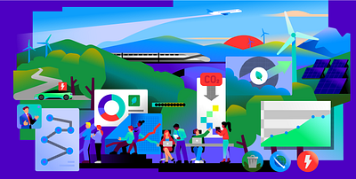 Roland Berger corporate illustration people sustainability vector