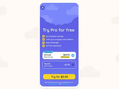 Focus - Paywall design #2 animation app app design branding design graphic design illustration interface paywall premium pricing subscription trial ui ux