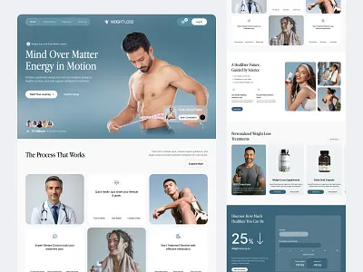 Weight Loss Website health care landing page landing page design modern design product design ui uiux web web design website website design weight loss weight loss landing page weight loss website wellness