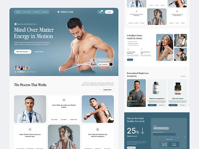 Weight Loss Website health care landing page landing page design modern design product design ui uiux web web design website website design weight loss weight loss landing page weight loss website wellness