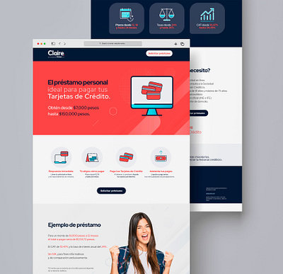 Claire - Landing Page Design bank branding design graphic design landing page ui ux web website