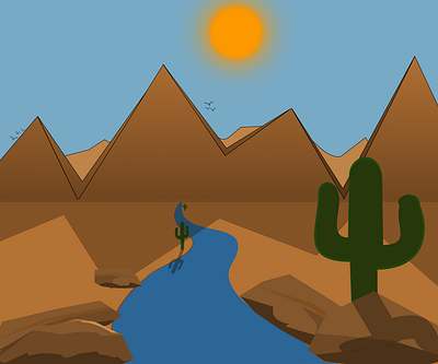 Desert Land graphic design illustration vector