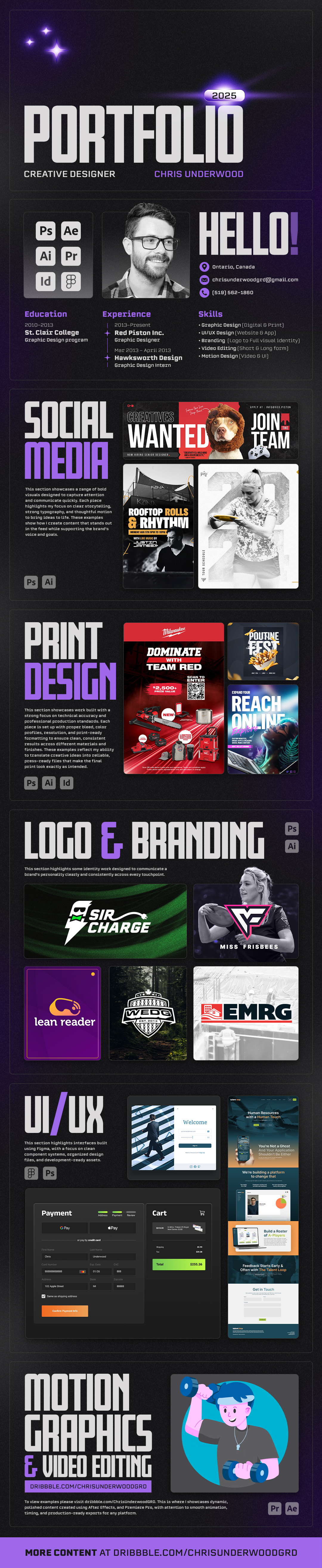 Hi I'm Chris! branding creative design design graphic design illustration logo motion graphics photoshop portfolio social media ui vector