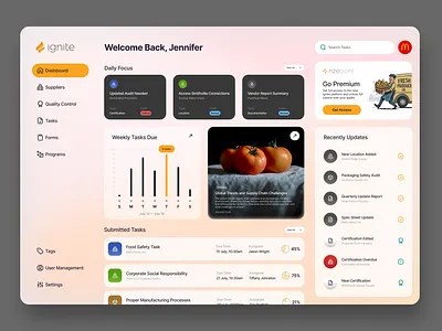 Ignite Platfrom dashboard product design ui ux