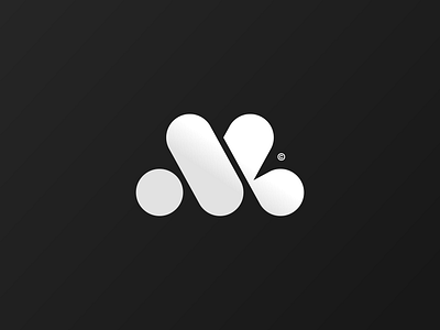 M/V Mark letter combination m m and v monogram negative space pill rounded v