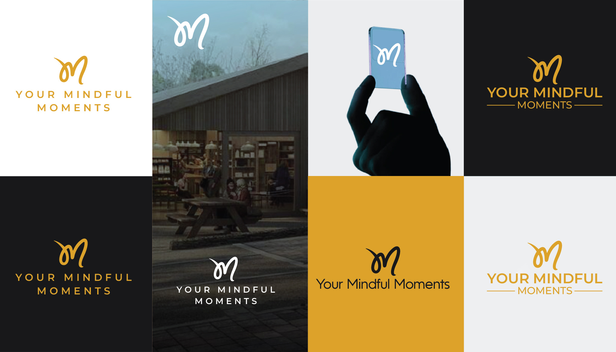 Handwritten Monogram for Wellness & Meditation App brandidentity branding gold handwritten logo logodesign luxury meditation mindful mindfulness minimal mlogo moments monogram personalbrand relaxation script spa wellness yoga