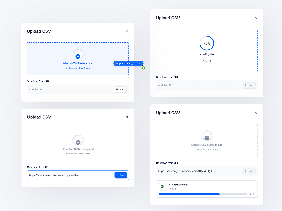 Upload CSV by Sergushkin Dmitry on Dribbble