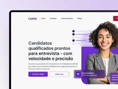 Luma design landing page ui ux