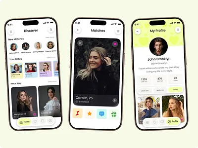 Dating - Mobile App UI/UX Design app design best ui challenge dating dating app dating mobile app gradient matching message messanger app messenger app mobile mobile app mobile app design moderndating online dating social app social media app swipe ui ux design