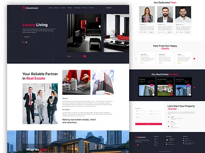 Luxury Living Real Estate Website Design apartment for sale home buying house for sale modern real estate design property investment property landing page property listing property market real estate real estate agency real estate template real estate ui real estate ux real estate website responsive landing page