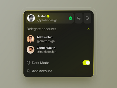 world-class profile dropdown UI clean ui dropdown menu minimal ui profile saas product ui ux visual ui