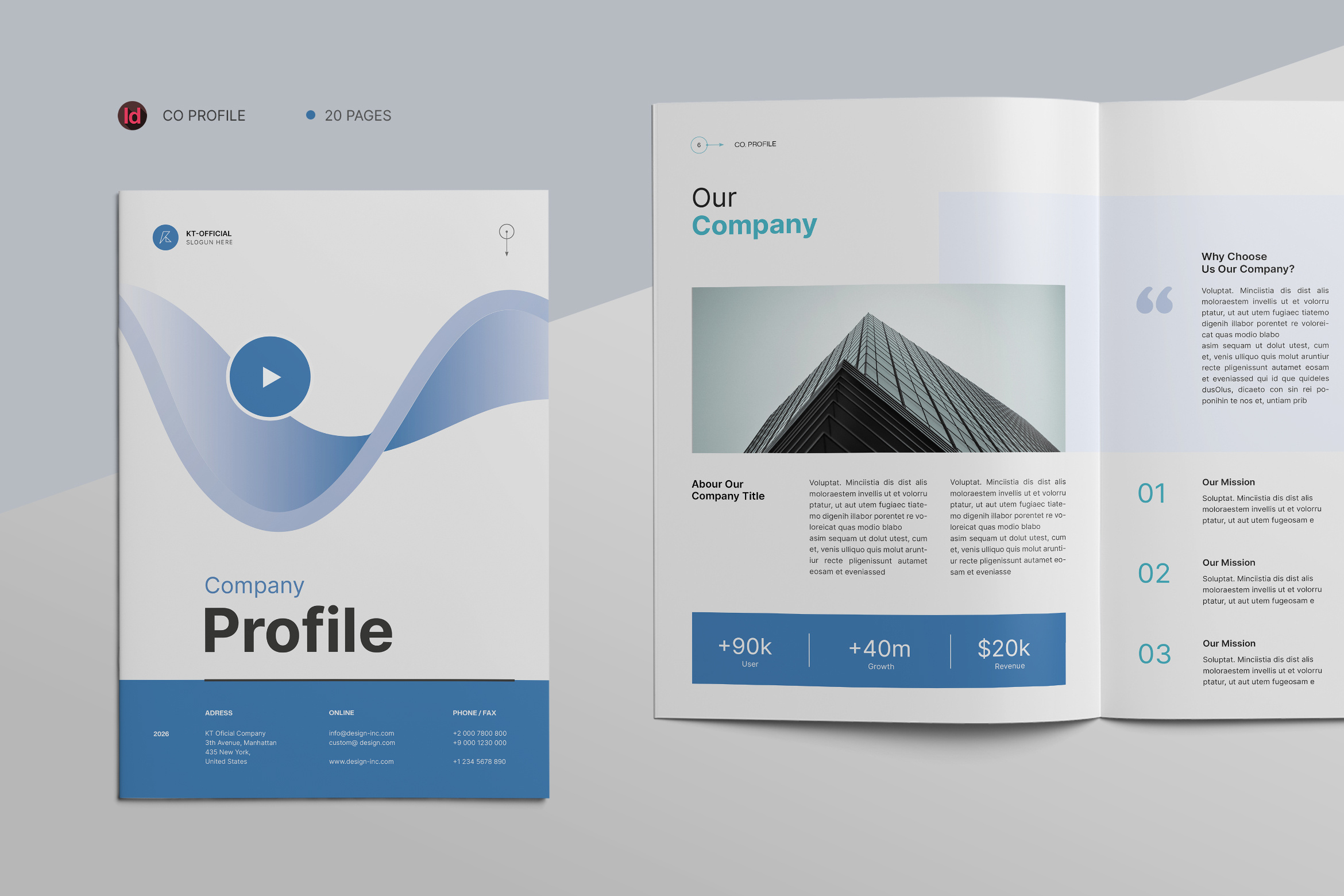 Company Profile agency annual report book brand branding brochure business clean company company profile corporate creative design digital indesign infographics informational letter marketing profile