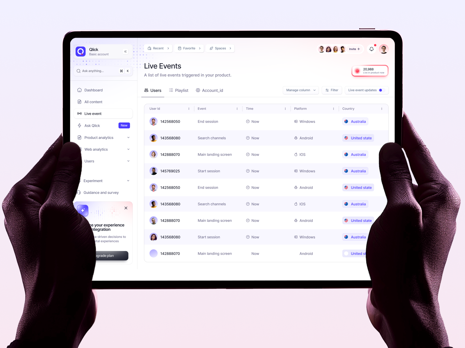 Qlick- AI Driven business intelligence platform ai dashboard design designer ui user experience user interface ux web webapp webapplication webdesign website