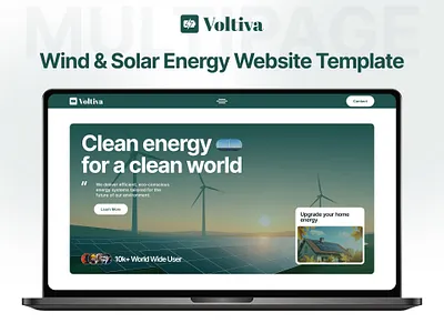 Voltiva – Wind & Solar Energy Framer Template bootstrap branding css3 design designtocodes illustration one page personal portfolio solar solar energy ui voltiva wind