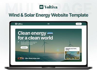 Voltiva – Wind & Solar Energy Framer Template bootstrap branding css3 design designtocodes illustration one page personal portfolio solar solar energy ui voltiva wind