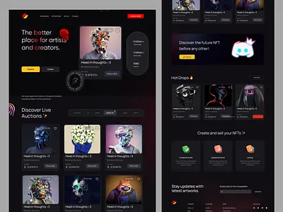 NFT marketplace design design product service startup ui ux web