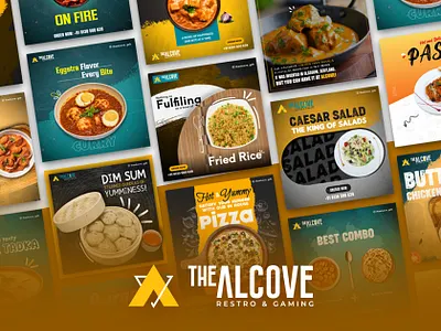 “Delicious Designs for The Alcove – Crafted to Tempt Every Taste branding creativebranding dribbblecreative foodbranding foodlovers foodphotography foodpostdesign graphic design graphicdesign marketingdesign restaurantdesign socialmediadesign