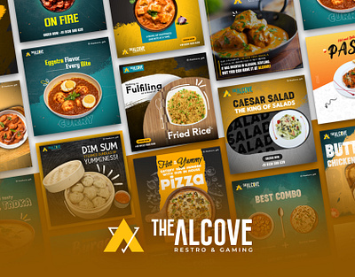 “Delicious Designs for The Alcove – Crafted to Tempt Every Taste branding creativebranding dribbblecreative foodbranding foodlovers foodphotography foodpostdesign graphic design graphicdesign marketingdesign restaurantdesign socialmediadesign