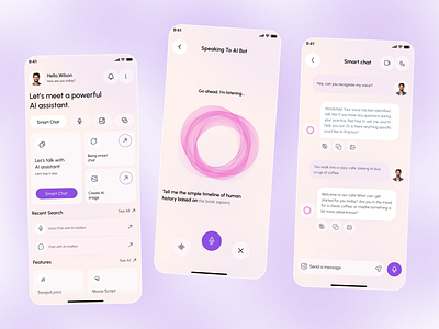AI Chatbot Mobile UI Concept ai ai assistant ai chatbot app app design artificial inteligent app chat ai chat app chatbot message app mobile app mobile ui ui ui design ux