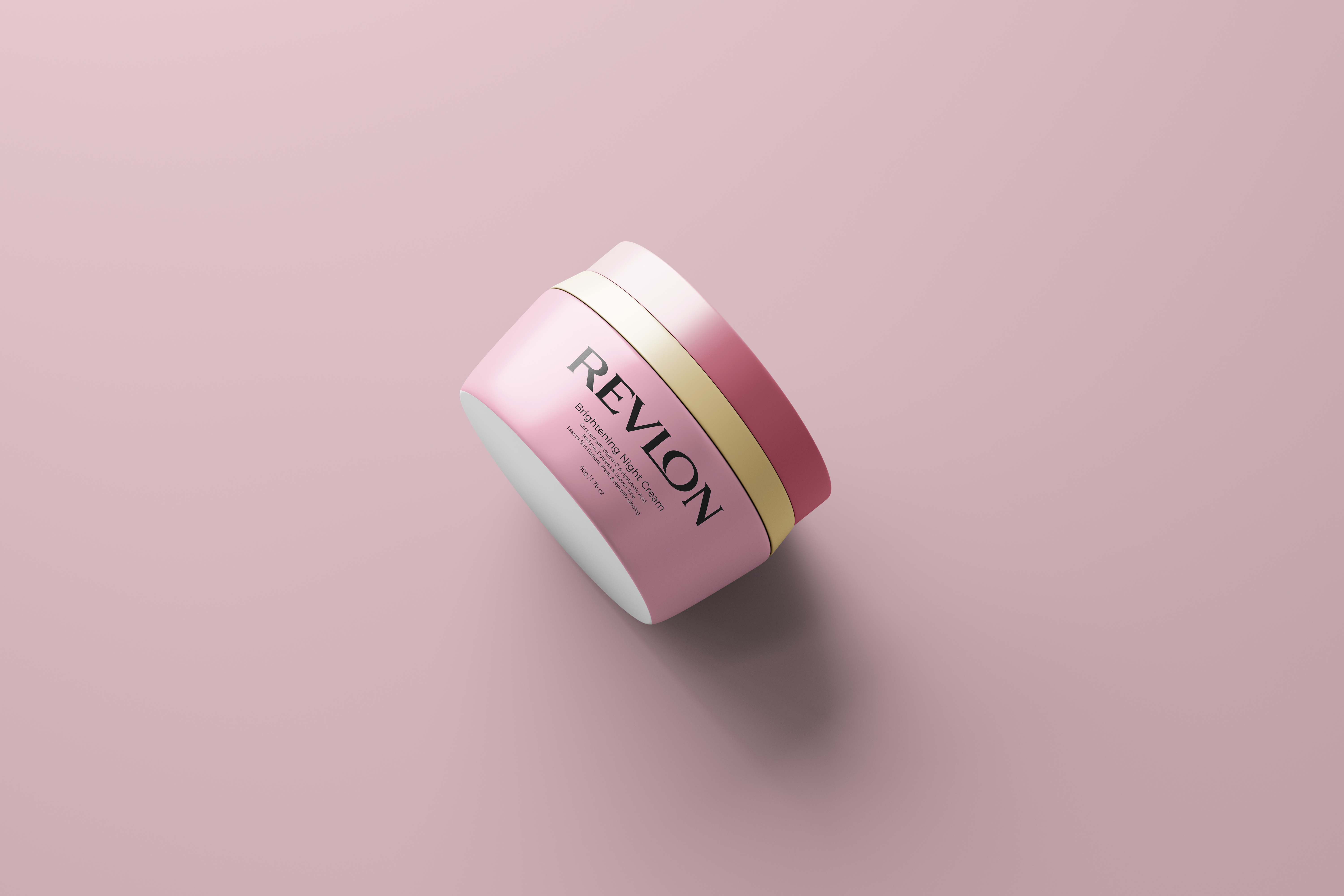 Revlon Brightening Night Cream Jar Label Design (Unused) beauty beauty products bottle cosmetics cream face graphic design jar jar label label label design moisturizing cream night cream packaging packaging design product packaging scrub skincare skincare branding winter