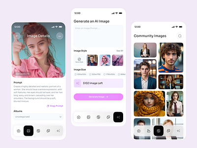 AI Image Generator App ai app ai design ai generator ai image ai mobile app app design community gallery figma design form ui gallery ui generator mobile design mobile ui musa prompt ui saas design uiux uiux inspiration
