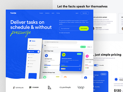 Task Management Website- Tasqo awe b2b creative project management project management tool saas task app task list task management task management app web web3
