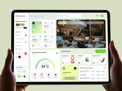 Smart Home Web App ai assistant dashboard design effortless living home management homeautomation intuitive user interface personalized settings product design smart device control smart home smartcontrolanywhere temperature webapp