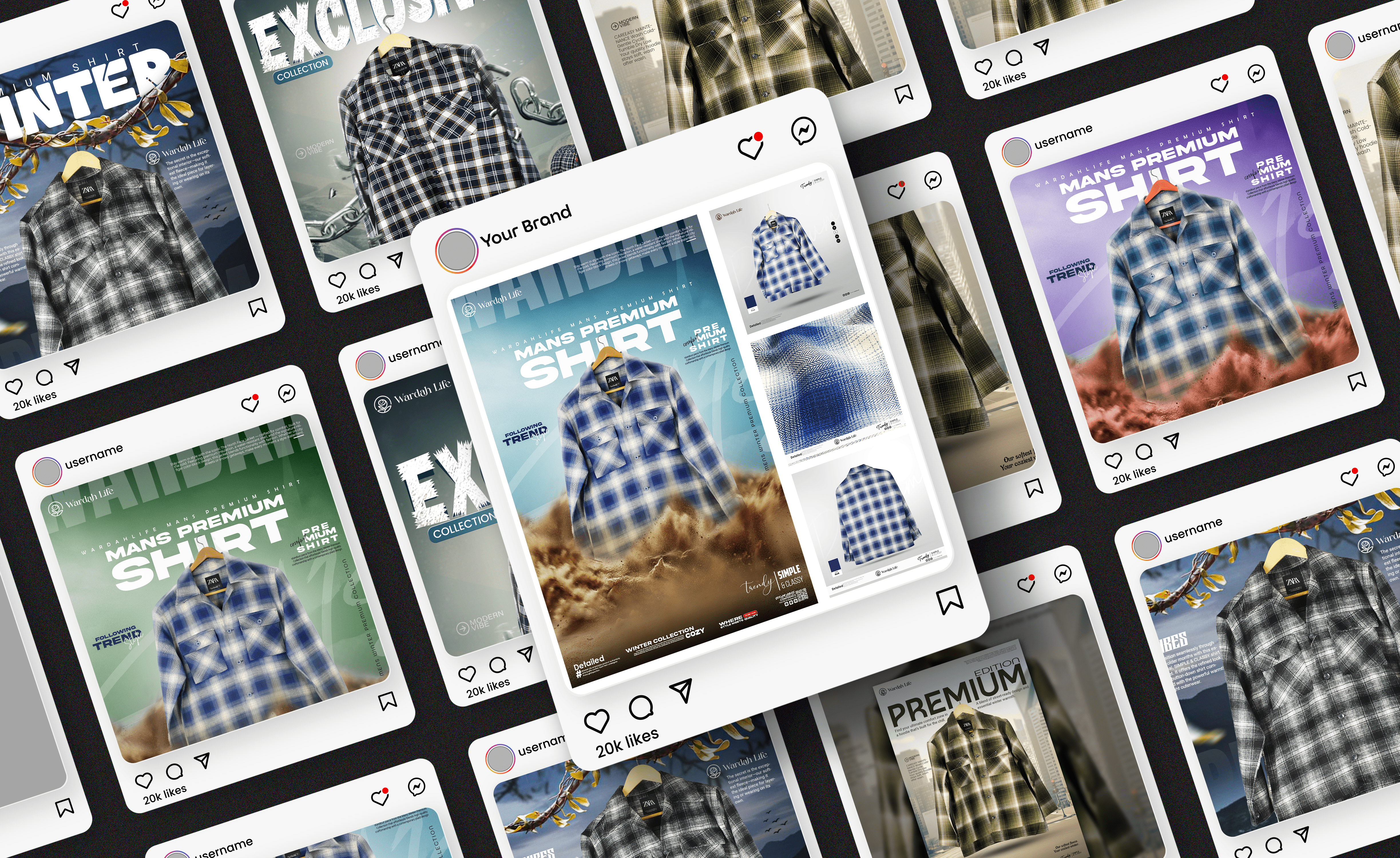 Example of Monthly Social Media Design For Brands