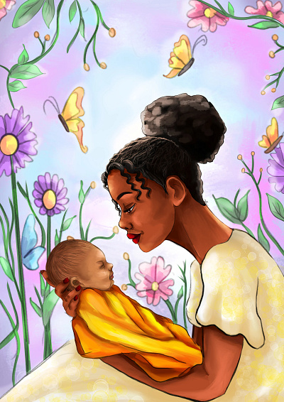 You Made Me A Mama character illustration childrens book illustration illustration krita mama