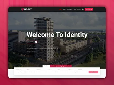 Identity Landing Page — Real Estate & Interior Design Platform branding brnd figma interiordesign landing landing page softcrafty webdesign website design
