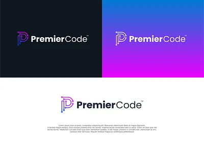 PremierCode Logo 3d animation branding design graphic design illustration logo motion graphics ui vector