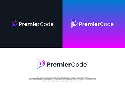 PremierCode Logo 3d animation branding design graphic design illustration logo motion graphics ui vector