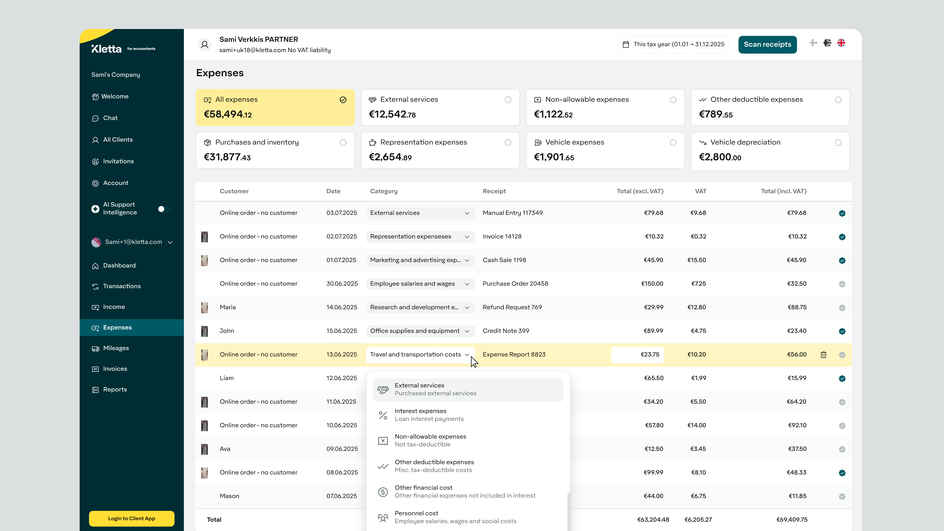 Accounting app for sole traders dashboard design table ui ui design ux design web desig web design