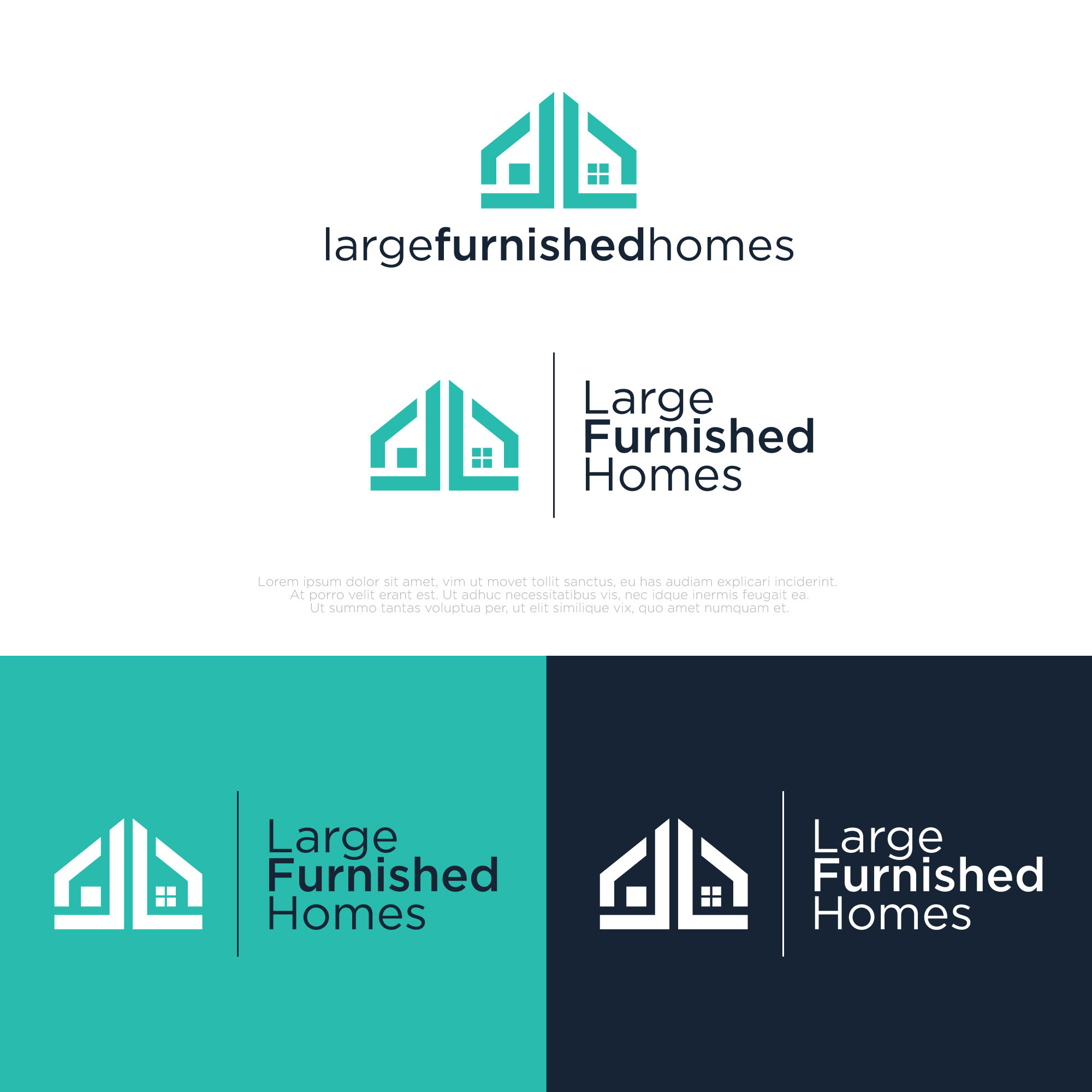 Large Furnished Home Logo 3d animation branding design graphic design illustration logo motion graphics ui vector