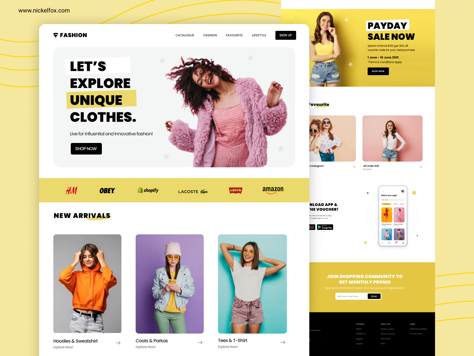 Fashion Landing Page 3d animation app branding design graphic design illustration logo motion graphics ui vector