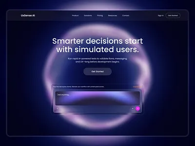 AI UX Testing Platform Landing Page ai landing page ai powered ai saas ai ui ai website glassmorphism landing page neumorphism saas website web web design webdesign website website design