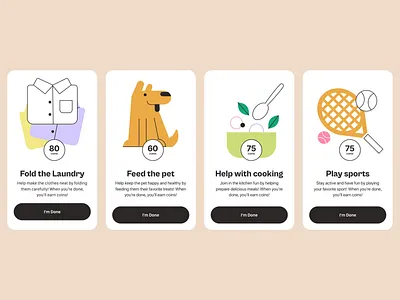Kids Chore Rewards app branding daily tasks design family tasks illustration illustration ui ios kids app task cards ui ux