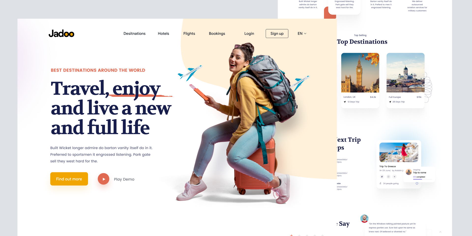 JADOO Landing Page 3d animation app branding design graphic design illustration logo motion graphics ui vector