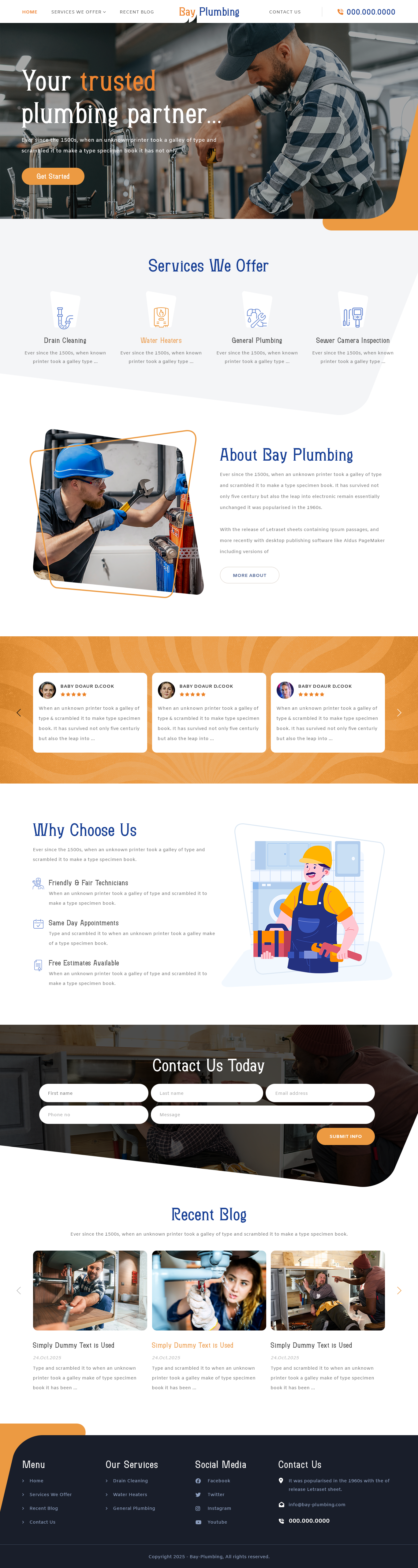 Plumbing & Drain Cleaning darin sewer plumbing website water heater