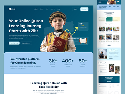 E-learning Website - Islamic al quran online learning courses elearning website elearning website landing page hajj umrah halal islam islamic app islamic course website islamic website learning website muslim learning website muslim website online learning platform online quran learning quran learning platform uiux design web design