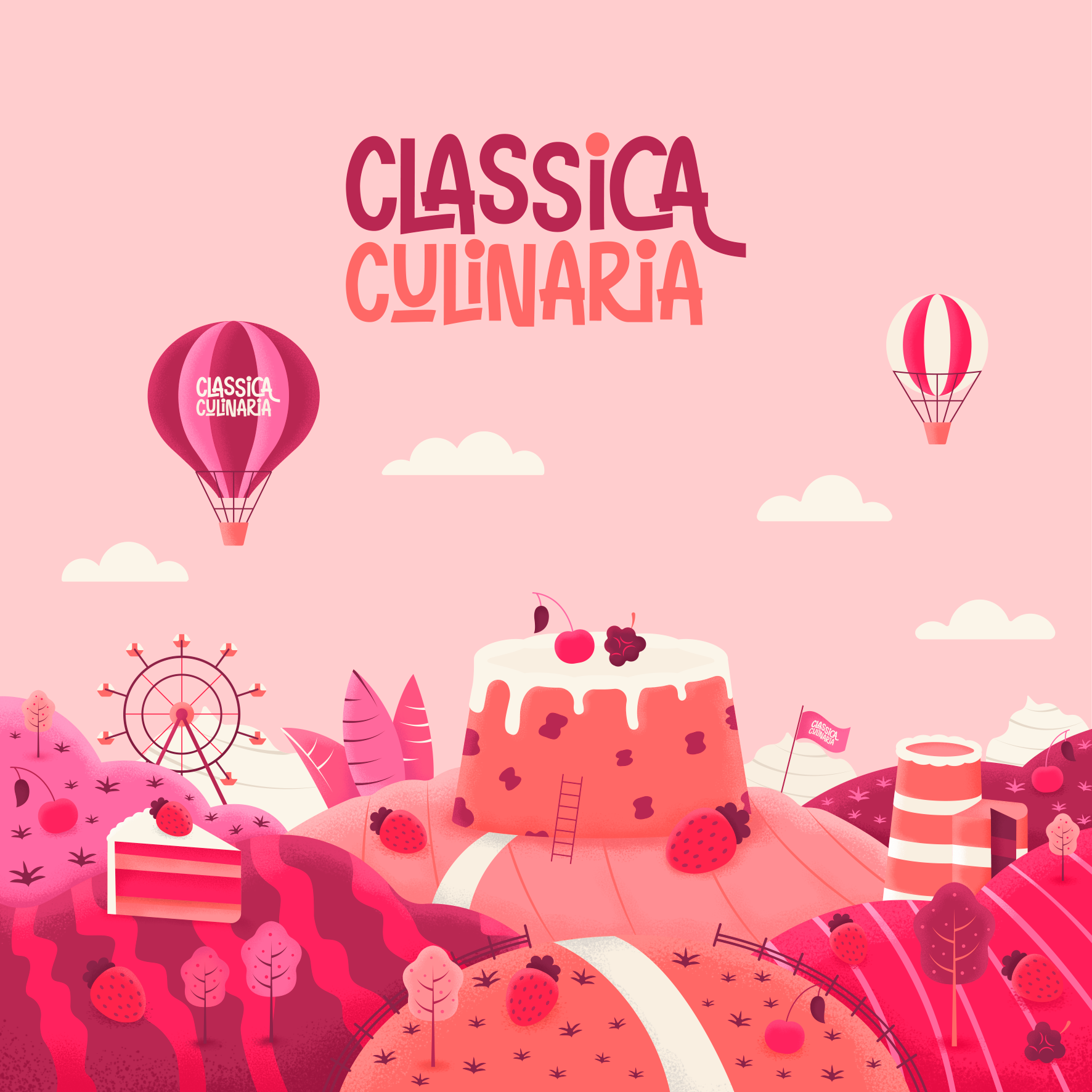 Cover for a cake box part 2 art baku cake cover illustration cake design digital illustrator digital painting illustration sweet town