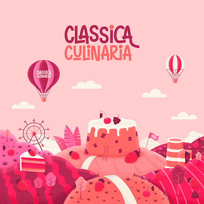 Cover for a cake box part 2 art baku cake cover illustration cake design digital illustrator digital painting illustration sweet town